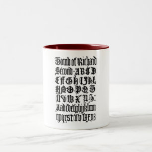 Caneca De Café Em Dois Tons Letras Góticas Mug