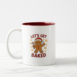 Caneca De Café Em Dois Tons Let's Get Baked - Gingerbread Man Two-Tone Mug