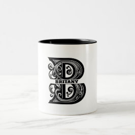 Caneca De Café Em Dois Tons Letter B Custom Monogram