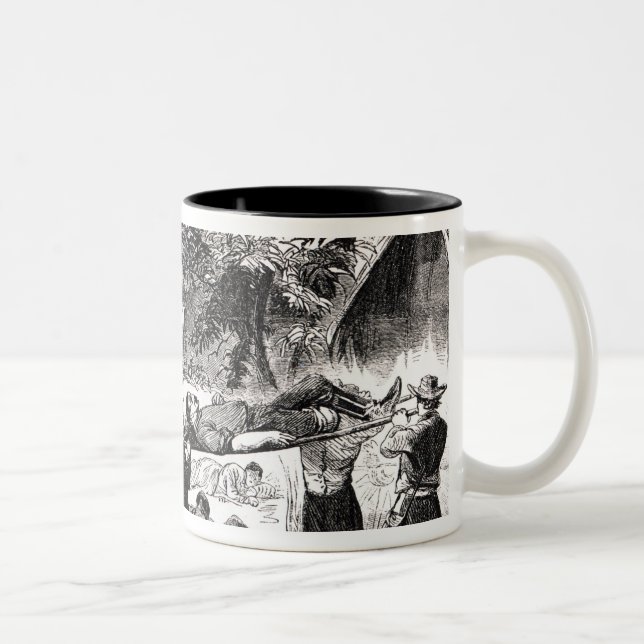 Caneca De Café Em Dois Tons Levando fora o ferido após o Antietam (Direita)