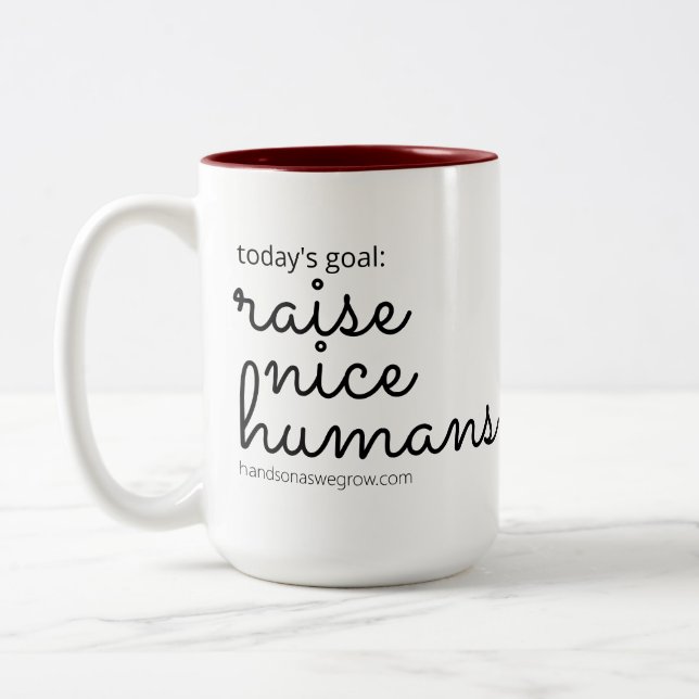 Caneca De Café Em Dois Tons Levante os humanos bonitos (Esquerda)
