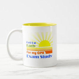 Caneca De Café Em Dois Tons Levante-se o estudo adiantado do exame de CPA