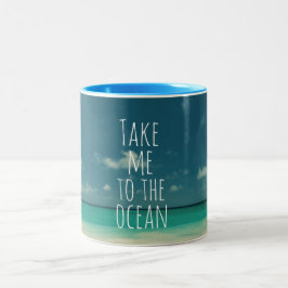 Caneca De Café Em Dois Tons Leve-me ao Oceano