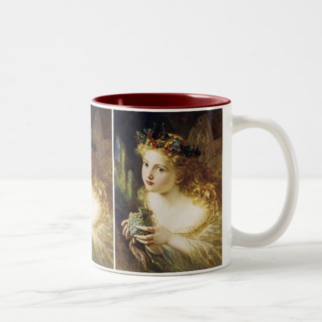 Caneca De Café Em Dois Tons Leve o rosto justo da mulher (Direita)