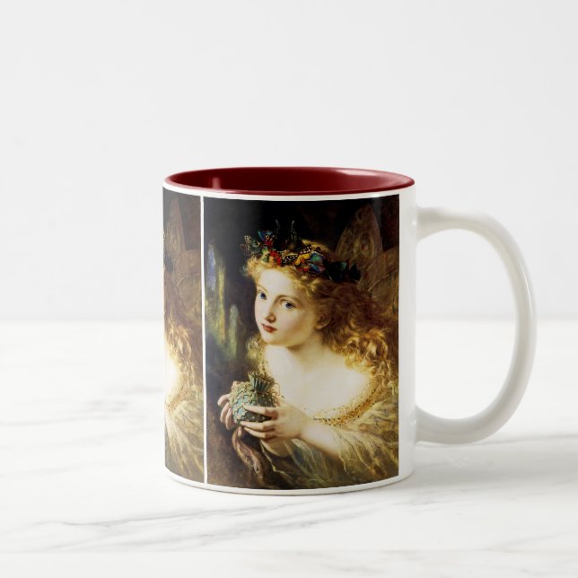 Caneca De Café Em Dois Tons Leve o rosto justo da mulher (Direita)