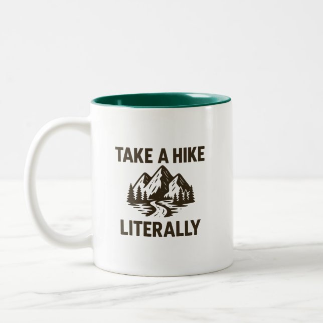Caneca De Café Em Dois Tons Leve um passeio literalmente Premium (Esquerda)