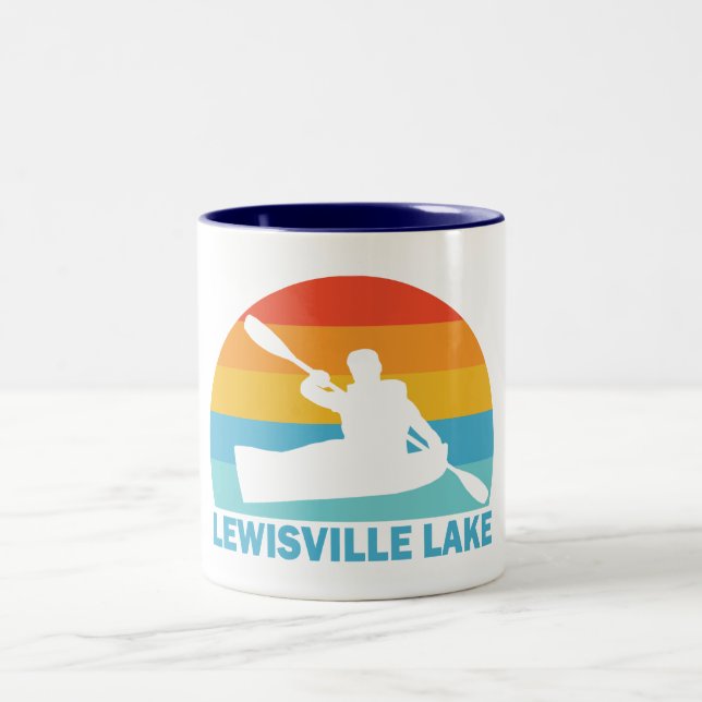 Caneca De Café Em Dois Tons Lewisville Lake Texas Kayak (Centro)