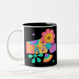 Caneca De Café Em Dois Tons LGBT+orgulho. Ama arco-íris. Amor de girassol.