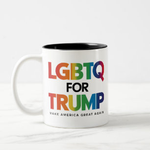 CANECA DE CAFÉ EM DOIS TONS LGBTQ PARA TRUMP GAY LÉSBICA PARA TRUMP 2024 