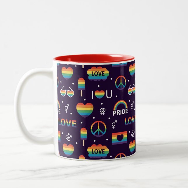 Caneca De Café Em Dois Tons LGBTQ Pride Mug (Esquerda)