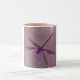 Caneca De Café Em Dois Tons Libélula clara do brilho