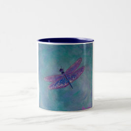 Caneca De Café Em Dois Tons Libélula do Skimmer do céu