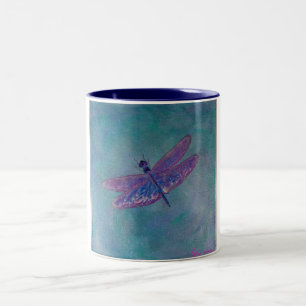 Caneca De Café Em Dois Tons Libélula do Skimmer do céu