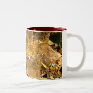 Caneca De Café Em Dois Tons Libélula do vendedor ambulante de Brown (F)