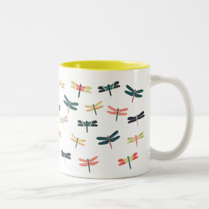 Caneca De Café Em Dois Tons Libélulas por impressões de Origami