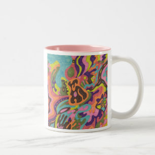Caneca De Café Em Dois Tons "Liberar" abstrato original