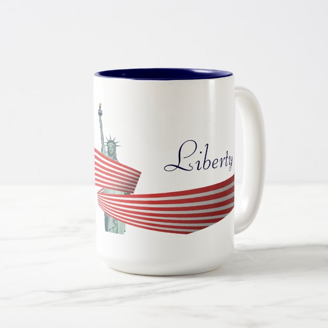 Caneca De Café Em Dois Tons Liberdade (Frente Esquerda)