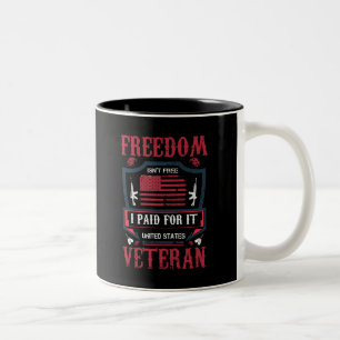 Caneca De Café Em Dois Tons Liberdade não é livre, eu paguei por isso... Veter