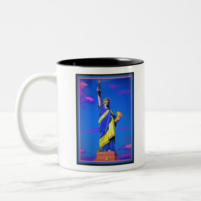 Caneca De Café Em Dois Tons Liberdade Ucraniana (Esquerda)