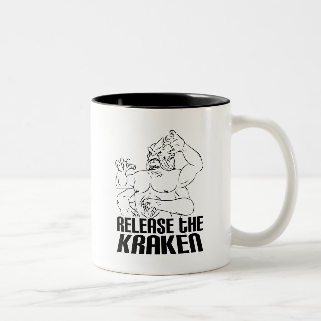 Caneca De Café Em Dois Tons Libere o Kraken (Direita)