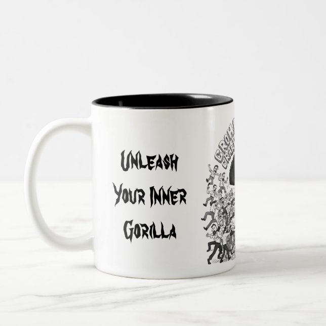 Caneca De Café Em Dois Tons Libere Seu Gorila Interior (Figurativamente!) (Esquerda)