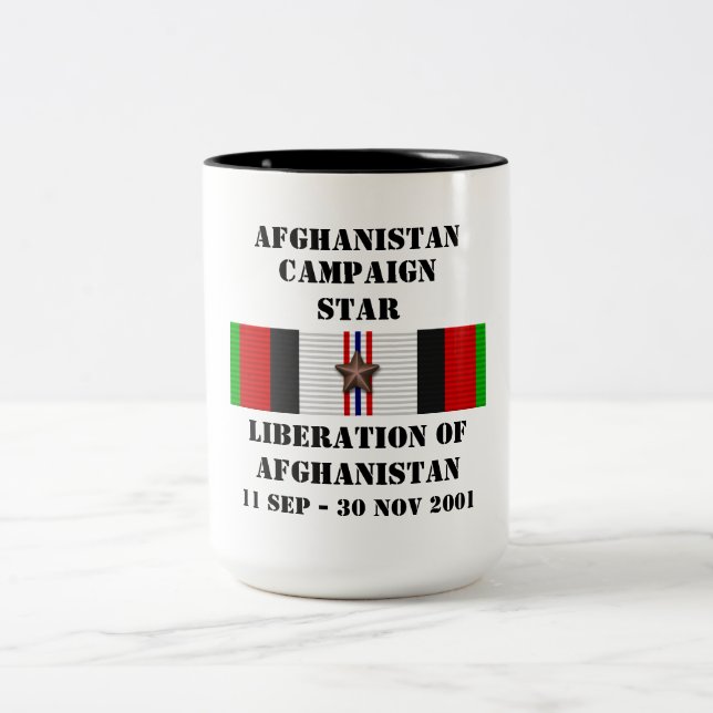 Caneca De Café Em Dois Tons Libertação do Afeganistão/ESTRELA CAMPANHA (Centro)