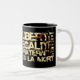 Caneca De Café Em Dois Tons Liberte Egalite Fraternite: Revolução Francesa
