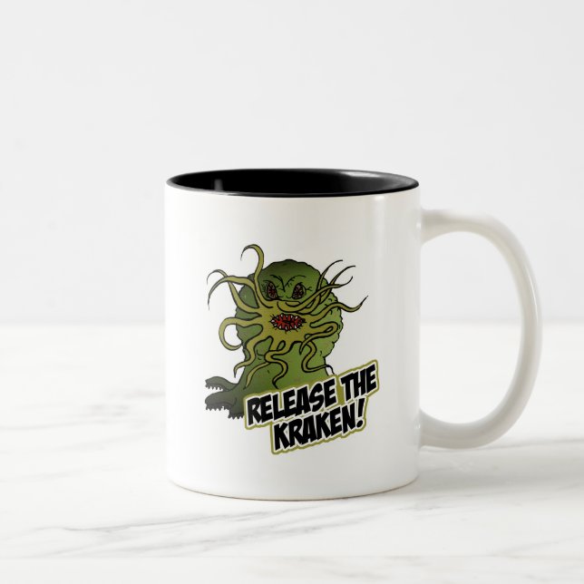 Caneca De Café Em Dois Tons liberte o kraken (Direita)