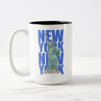 Caneca De Café Em Dois Tons Liberty Statue Nova Iorque