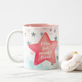 Caneca De Café Em Dois Tons Libra Personalizada Bonita Sinal de Zodiac Mug par