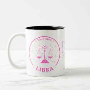 Caneca De Café Em Dois Tons Libra Zodiac 11 oz - Café Mug Personalizado