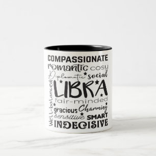 Caneca De Café Em Dois Tons Libra Zodiac Traits/Astrologia