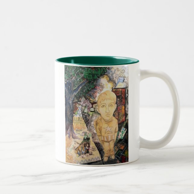Caneca De Café Em Dois Tons Lição do jardim de infância (Direita)