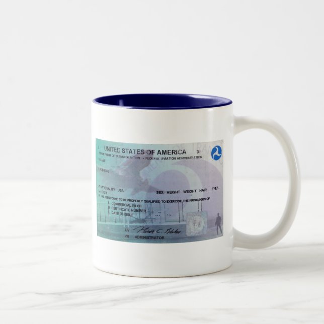 Caneca De Café Em Dois Tons Licença dos pilotos (Direita)