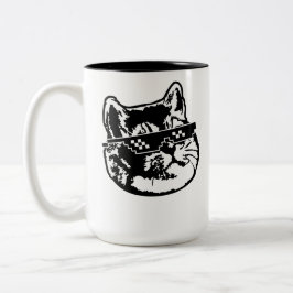 Caneca De Café Em Dois Tons Lidar com isso Cat Mug