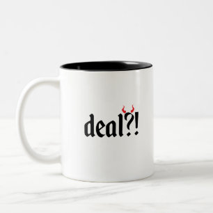 Caneca De Café Em Dois Tons lidar com o diabo