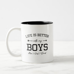 Caneca De Café Em Dois Tons Life is Better with my Boys