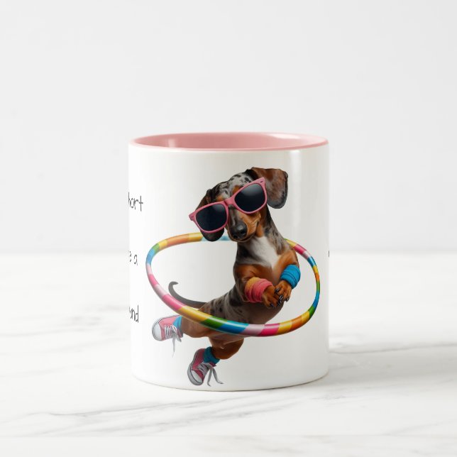 Caneca De Café Em Dois Tons Life's Short Dachshund (Centro)