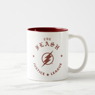 Caneca De Café Em Dois Tons Liga da Justiça  Emblema Relâmpago Retroativo