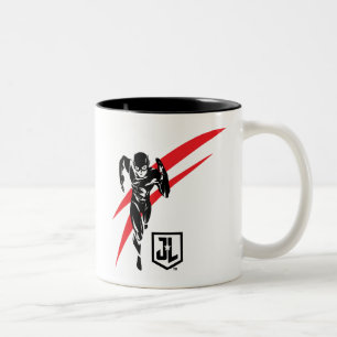 Caneca De Café Em Dois Tons Liga da Justiça   Flash executando o Noir Pop Art
