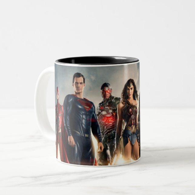 Caneca De Café Em Dois Tons Liga da Justiça | Liga Da Justiça Em Battlefield (Frente Esquerda)