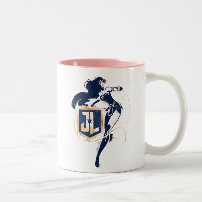 Caneca De Café Em Dois Tons Liga da Justiça | Mulher Maravilha & Ícone Pop Art (Direita)