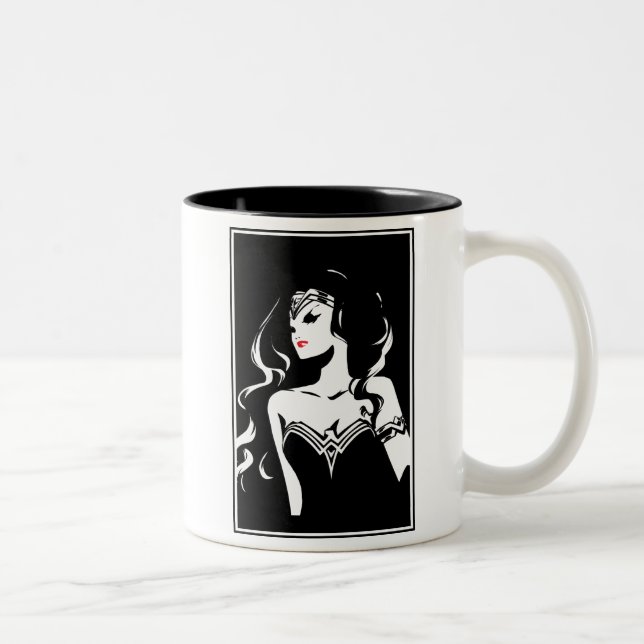 Caneca De Café Em Dois Tons Liga da Justiça | Mulher Maravilha Noir Pop Art (Direita)