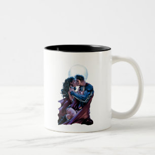 Caneca De Café Em Dois Tons Liga da Justiça nº 12 Mulher Maravilha e Superman 