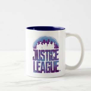 Caneca De Café Em Dois Tons Liga da Justiça Silhuette da Liga da Justiça