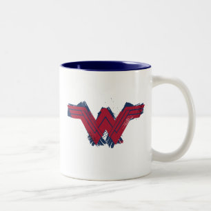Caneca De Café Em Dois Tons Liga da Justiça  Símbolo de Mulher Maravilha esc