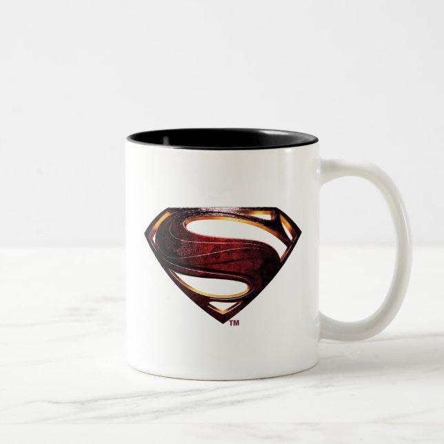 Caneca De Café Em Dois Tons Liga da Justiça | Símbolo Superman Metálico (Direita)