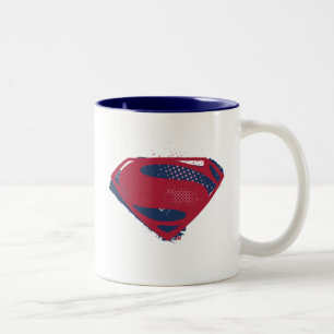 Caneca De Café Em Dois Tons Liga da Justiça   Símbolo Superman Pincel e Meio-T