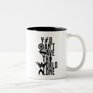 Caneca De Café Em Dois Tons Liga da Justiça Você não pode salvar o mundo s