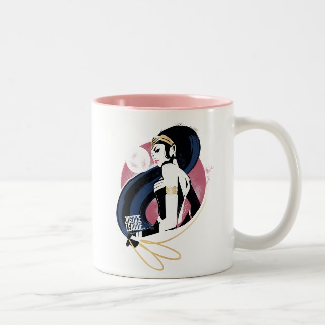 Caneca De Café Em Dois Tons Liga da Justiça | Wonder Profile Pop Art (Direita)
